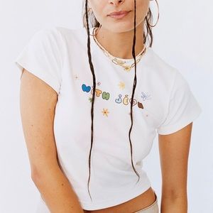 With Jean Floral Baby Tee